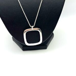 Sterling Silver Modern Geometric Pendant Necklace 925 Minimalist